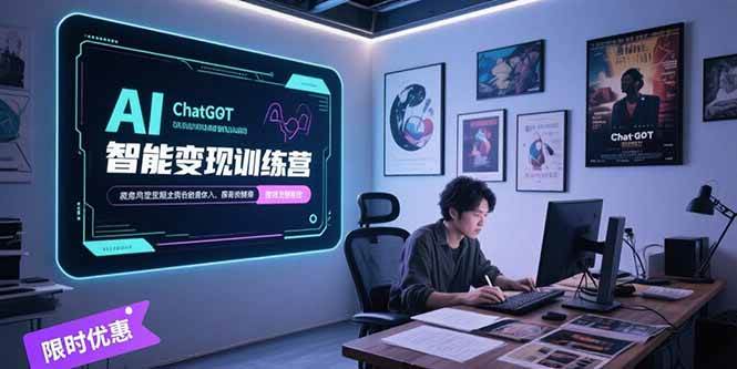 (7.16)AI智能变现训练营，ChatGPT写作变现，电影解说制作，图文带货方法论