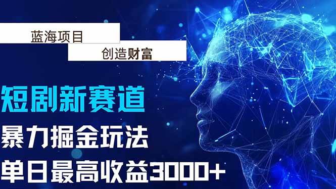 (7.21)抖音新赛道，暴力掘金玩法，单日收益最高3000+