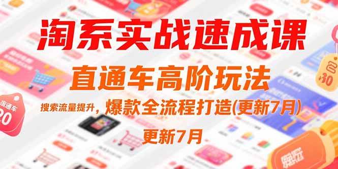 (7.15)淘系实战速成课，直通车高阶玩法，搜索流量提升，爆款全流程打造(更新7月)