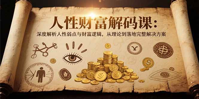 (7.21)人性财富解码课6.0：深度解析人性弱点与财富逻辑，理论到落地完整解决方案