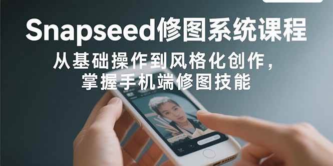 (8.19)Snapseed修图系统课程：从基础操作到风格化创作，掌握手机端修图技能