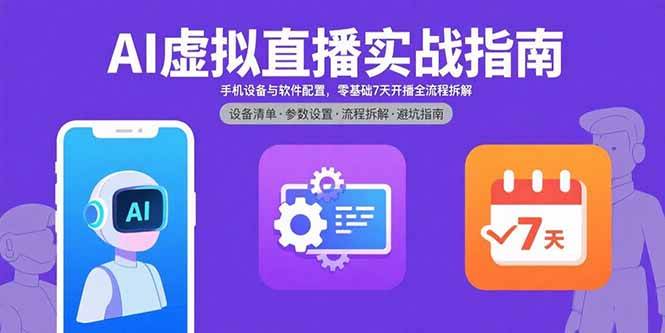 (8.29)AI虚拟直播实战指南，手机设备与软件配置，零基础7天开播全流程拆解