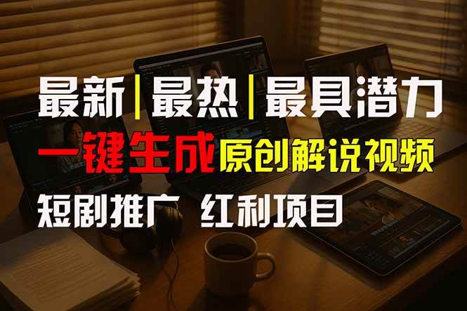 (10.6)短剧推广新思路，AI一键生成原创解说视频，10分钟产出100条，30天赚了5.5w