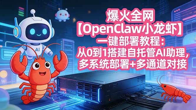 (3.13)爆火全网【OpenClaw 小龙虾】一键部署教程：从0到1搭建自托管AI助理，多系统部署+多通道对接