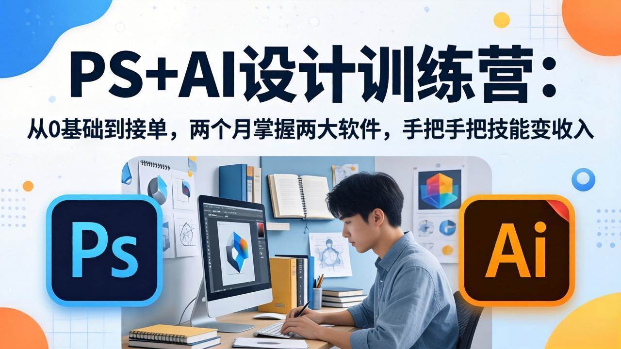 (4.5)PS+AI设计训练营：从0基础到接单，两个月掌握两大软件，手把手把技能变收入