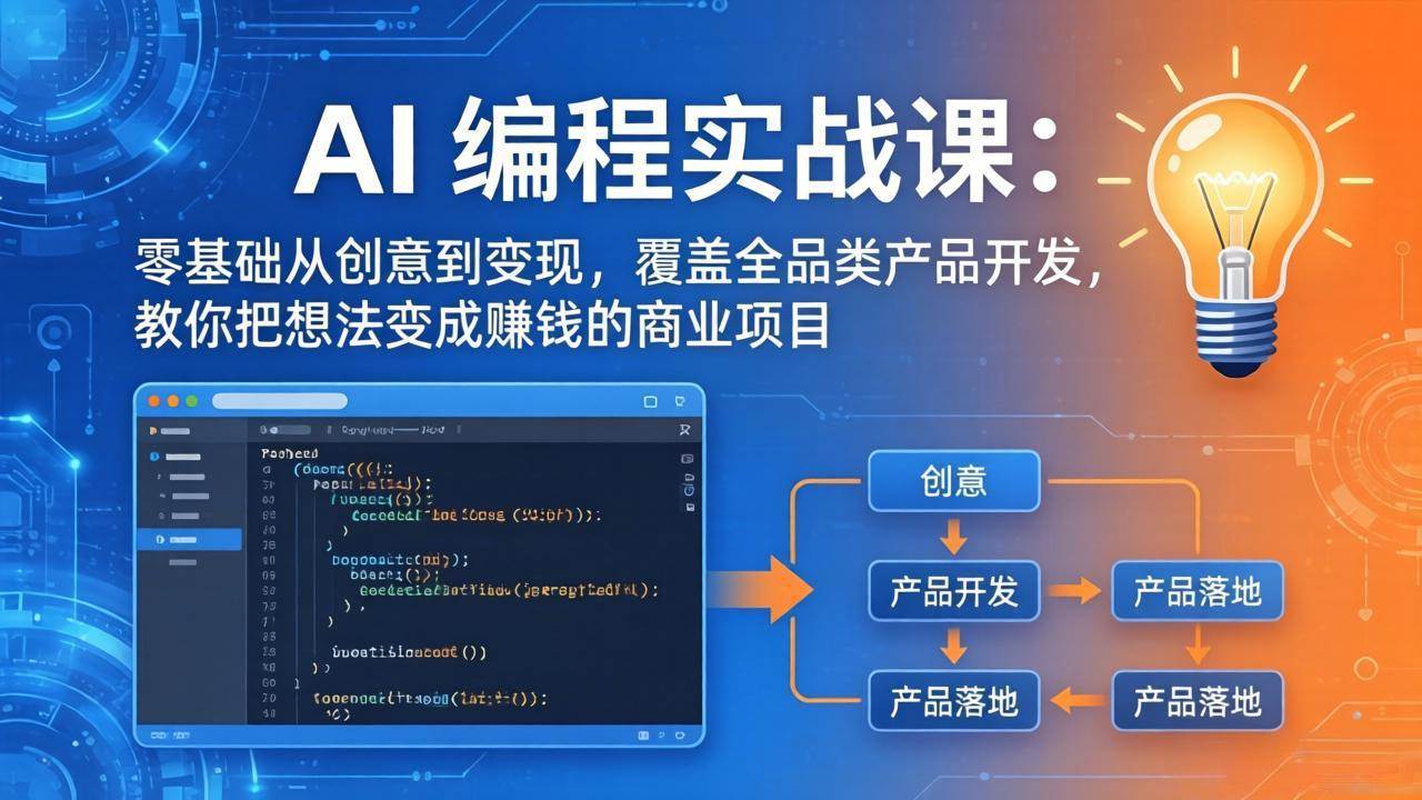 (5.4)AI编程实战课-第三期-5月3更新：零基础从创意到变现，覆盖全品类产品开发，把想法变成赚钱项目