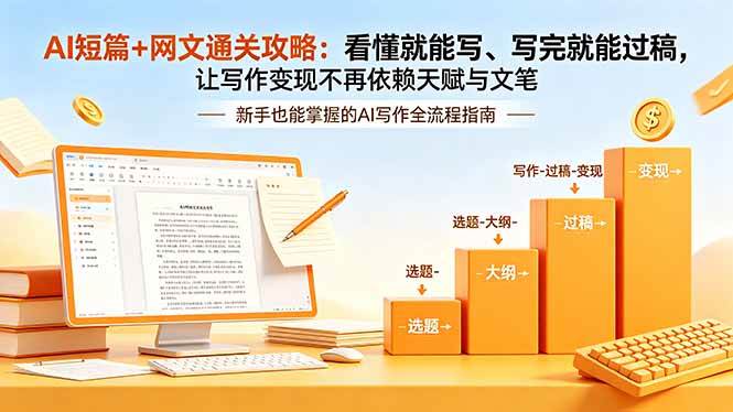 (5.17)AI短篇+网文通关攻略-更新4月：看懂就能写、写完就能过稿，让写作变现不再依赖天赋与文笔
